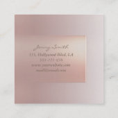 Roos goud moderne parelmolen vierkante visitekaartje (Achterkant)