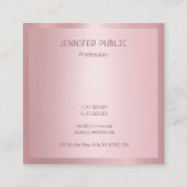 Roos Goud Moderne Professionele Sjabloon Elegant Vierkante Visitekaartje (Achterkant)