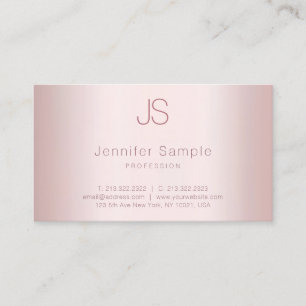 Roos Goud Moderne Sjabloon Elegant Monogram Eenvou Visitekaartje