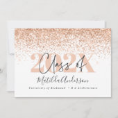 Roos goud moderne stijlvolle afgestudeerpartij nod kaart (Voorkant)