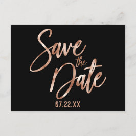 Roos Goud Moderne Typografie Bruiloft Save the Dat Aankondigingskaart