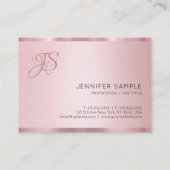 Roos Goud Monogram Modern Elegant Eenvoudig Visitekaartje (Achterkant)