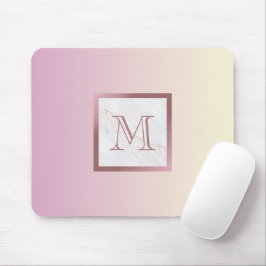 Roos Goud monogram Roze gradiënt Muismat