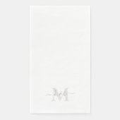 Roos Goud Monogram Swash Script Wit Servet (Voorkant)