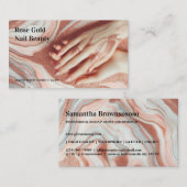 Roos Goud Mooie Make-up Nail Visitekaartje (Voorkant / Achterkant)