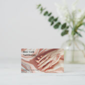 Roos Goud Mooie Make-up Nail Visitekaartje (Staand voorkant)