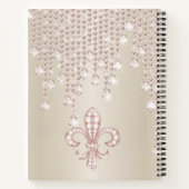 Roos-goud, Morganite en Glitter Fleur-de-lis Notitieboek (Achterkant)