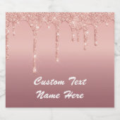 Roos Goud Mousserende Wijn Label Gepersonaliseerde Sparkling Wijnetiket (Enkel label)