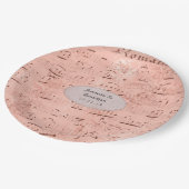 Roos Goud  Muziek Bruiloft Papieren Bordje (Gekanteld)