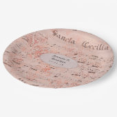 Roos Goud  Muziekblad Bruiloft Papieren Bordje (Gekanteld)