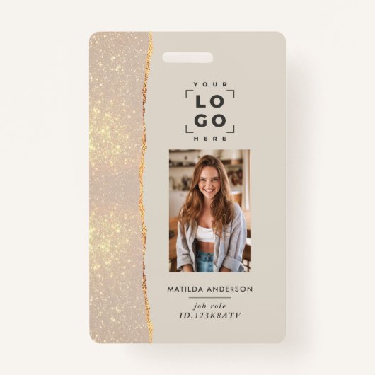 Roos goud natuurlijk roze modern meisjesachtig sie badge (Voorkant)