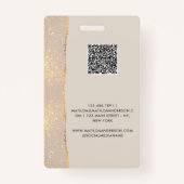 Roos goud natuurlijk roze modern meisjesachtig sie badge (Achterkant)