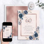 Roos Goud Navy Blauw Roze 60e Verjaardag Bloemen Kaart<br><div class="desc">Maak van je 60ste verjaardagsfeestje er een om te onthouden met deze prachtige, elegante Roos Gold Navy Blue Pink Floral Invitation. Met prachtige waterverf rozen bloemblaadjes in marineblauw en stoffig roze, kun je niet fout gaan met zo'n verfijnd ontwerp! Het luxe roos gouden faux folie tekstvak voegt de perfecte finishing...</div>