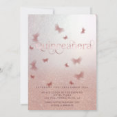 Roos goud ombre vlinder tiara Quinceañera Invit Kaart (Achterkant)