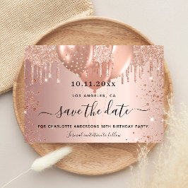 Roos goud op jaardag, behalve de datum save the date