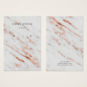 Roos Goud op wit Marmeren Oorbel Display Kaart (Voorkant /achterkant)