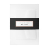 Roos goud op zwart | Bruiloft Uitnodigingen Wikkel (Voorkant Voorbeeld)