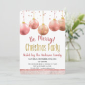 Roos Goud Ornament Kerstfeest Kaart (Staand voorkant)