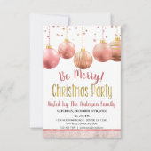 Roos Goud Ornament Kerstfeest Kaart (Voorkant)