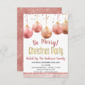 Roos Goud Ornament Kerstfeest Kaart (Voorkant / Achterkant)