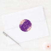 Roos Goud Paarse Sweet 16 Verjaardag Bloemen Glitt Ronde Sticker (Envelop)