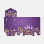 Roos Goud Paarse Winter 30e Verjaardag Dank u Bedankdoosjes (Uitgevouwen)