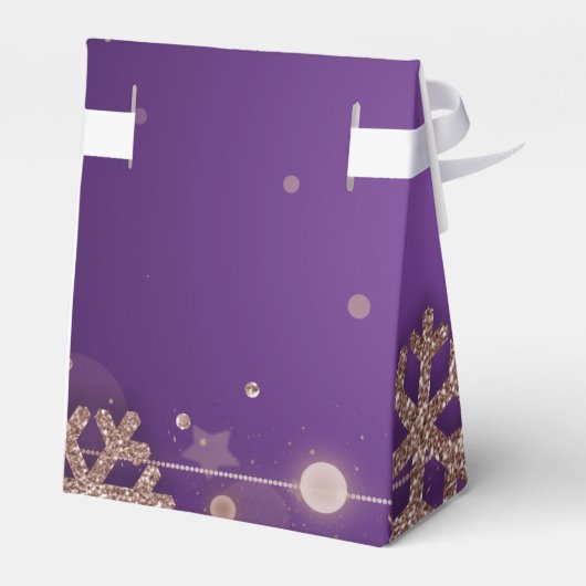 Roos Goud Paarse Winter 30e Verjaardag Dank u Bedankdoosjes (Achterkant)