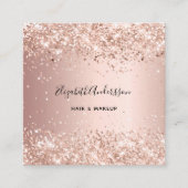 Roos Goud Profiel Foto QR Code Vierkante Visitekaartje (Voorkant)