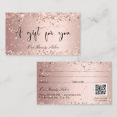 Roos goud qr code business gift certificaat (Voorkant / Achterkant)