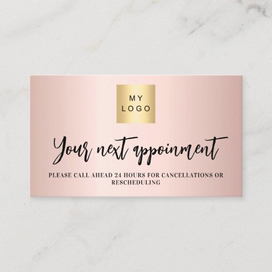 Roos goud QR - code business logo Kortingskaartje (Voorkant)