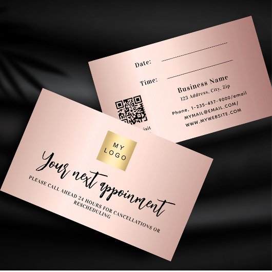 Roos goud QR - code business logo Kortingskaartje