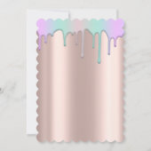 Roos goud, regenboogkleurige sterren Baby shower Kaart (Achterkant)