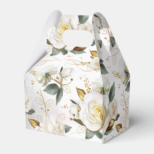 Roos Goud Romantisch Bloemen Bruiloft Bedankdoosjes (Achterkant)