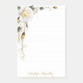 Roos Goud Romantisch Bloemen Ruled Post-it® Notes (Voorkant)