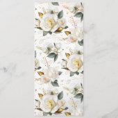 Roos Goud Romantisch Bloemen Trouwmenu Menu (Achterkant)