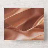 Roos Goud Romantische Faux Satijn Huwelijk All In One Uitnodiging (Achterkant)