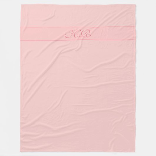 Roos goud / Roos kwarts met uw initialen Fleece Deken (Voorkant)