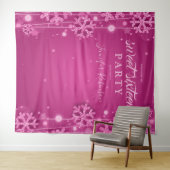 Roos Goud & Roze Achtergrond Winter Sweet Sixteen Wandkleed (In Situ (horizontaal))
