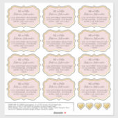 Roos Goud Roze Adres Stickers Beugel Vorm (Vel)