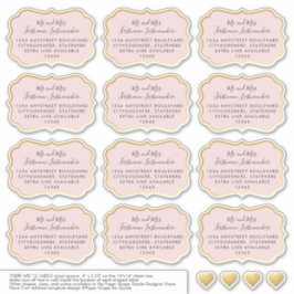 Roos Goud Roze Adres Stickers Beugel Vorm