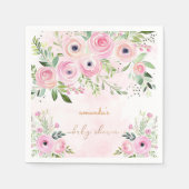 Roos Goud Roze Baby shower Servet (Voorkant)