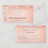 Roos Goud Roze Ballet Studio School logo Visitekaartje (Voorkant / Achterkant)