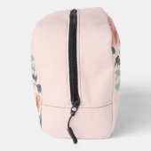 Roos Goud Roze Bloemengroen Naam Monogram Toilettasje (Rechts)