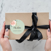 Roos Goud Roze Bloemensalie Groen Dank u Ronde Sticker