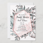 Roos Goud Roze Blush Botanisch Vrijgezellenfeest Kaart (Voorkant)