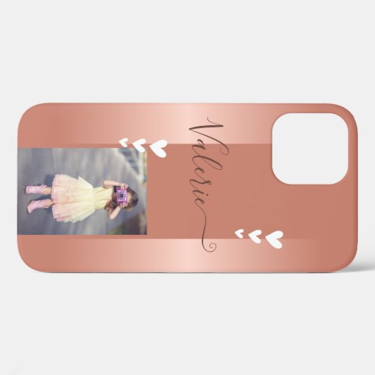 Roos Goud  Roze Blush Fotosjabloon Case-Mate iPhone Case (Achterkant (horizontaal))