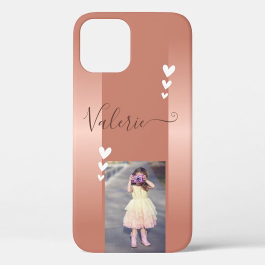 Roos Goud  Roze Blush Fotosjabloon Case-Mate iPhone Case (Achterkant)