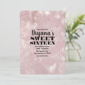 Roos Goud Roze Botanische Tropische Palmzoet 16 Kaart (Staand voorkant)