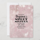 Roos Goud Roze Botanische Tropische Palmzoet 16 Kaart (Voorkant)