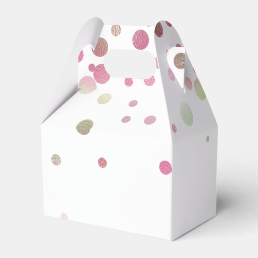 Roos Goud Roze Bruiloft Faux Folie Glitter Bedankdoosjes (Achterkant)